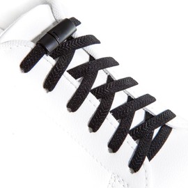 Schnüris® Elastic Shoelaces without Tying Length 100 cm I Shoelaces with Quick Release 6 mm or 7 mm I Magnetic Rubber Shoe Laces I Smartclip Shoelaces for Children and Adults, Black - Wide