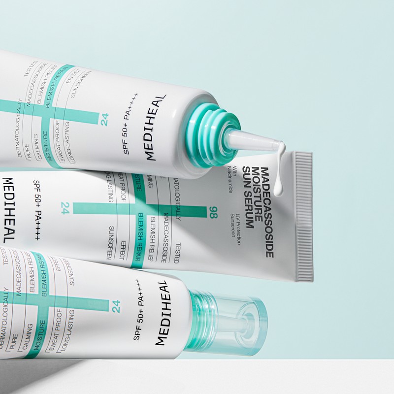 Mediheal [슈퍼적립] [1+1] 메디힐 수분 선세럼 마데카소사이드+피디알엔 톤업 (SPF 50+)