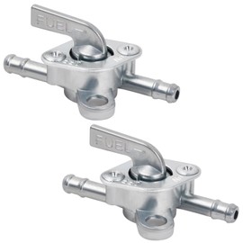Petrol Tap Switch - Set of 2 Universal Petrol Taps, 6 mm Fuel Tank Switch, Valve Pump Petcock, Fuel Switch for 50cc, 70cc, 90cc, 110cc, 125cc, 150cc Moped, Motorcycle, and Quad Bike