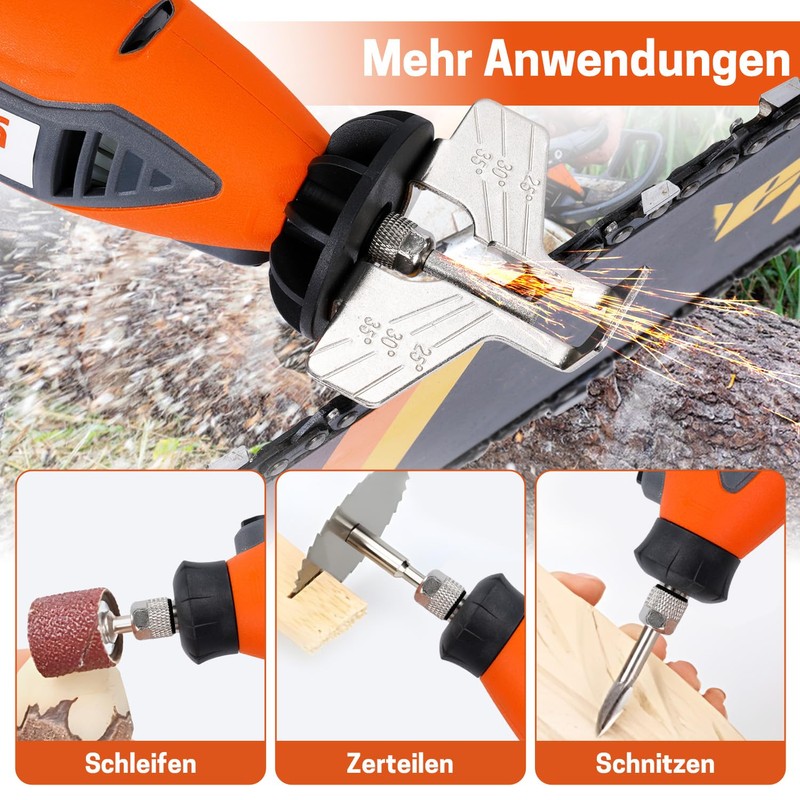 YARDMARIS Electric Chain Sharpener Set with Titanium Coated Diamond Bits,