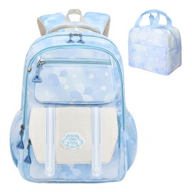 EYRXK Kawaii Backpack Starry Rainbow Bookbag Cute Large Capacity Kids Backpack Multifunction Fashion Casual Laptop Travel Bag For Boy Girl (Blue-17inch)