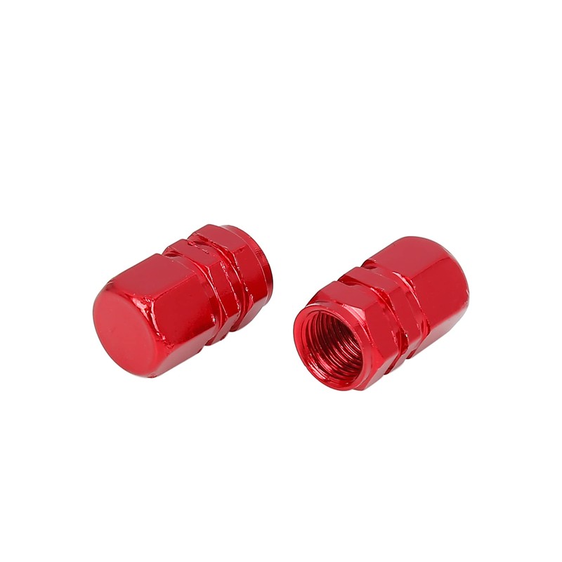 X AUTOHAUX 8pcs Red Tire Stem Valve Caps Wheel Valve