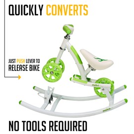 Mobo Cruiser Wobo Rocking Horse Ride On & Baby Balance Bike,Green & White