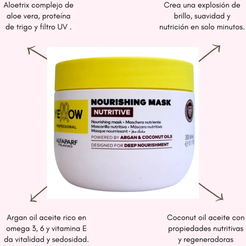 Mascarilla Nutritiva Cabellos Secos Hidratacion 300ml Yellow