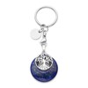 JOVIVI Lapis Lazuli Crystal Gemstone Keyring Silver Tree of Life