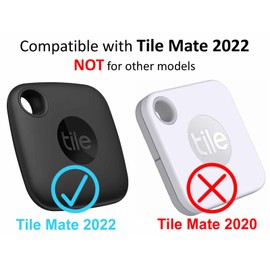 A-Focus 3 Pack Compatible with Tile Mate 2022 Case with Keychain, Flexible Silicone Anti-Scratch Shockproof Skin Cover Kit Compatible with Tile Mate 2022 Tracker (Black White Green)