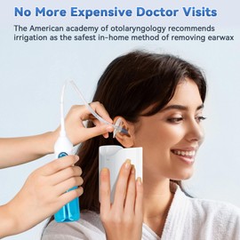 Equipo de Eliminación de Cera para los Oídos,de Lavado de Irrigación Manual de Oídos, Kit de Limpieza de Oídos Suave y Eficaz para Adultos y niños, Lavabo, 11 puntas.