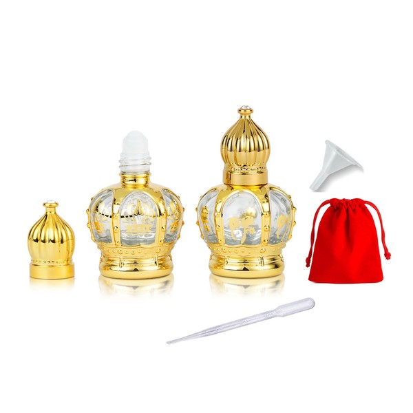 Jinxihuachen Mini Arabic Crystal Glass Roller Bottles 6ml Tiny Refillable