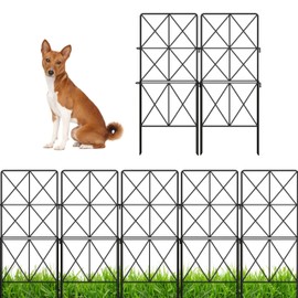 ShopLaLa Decorative Garden Fence (10 Panels) 12.5in(L) x 31in(H) Animal Barrier Fencing Rustproof Black Metal Wire Flower Edging for Landscape, Yard Gates Fences Tall Large No Dig Outdoor Decor D-F30B