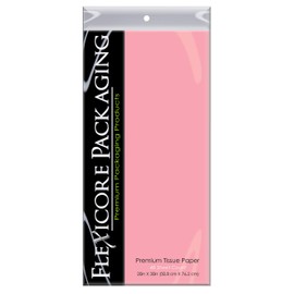 Flexicore Packaging Light Pink Gift Wrap Tissue Paper XL | Size: 20 Inch X 30 Inch | Count: 48 Sheets | Color: Light Pink