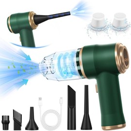 BELBUY Handheld Car Vacuum Cleaner, 19000Pa Vacuum Cleaner and Air Gun, 120W High-Power Wireless Handheld Car Vacuum Cleaner, equipped with two filters and multiple nozzles, suitable for cars, homes, offices, and pets.:_green