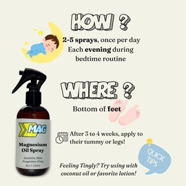 MAG Recovery Magnesium Spray for Kids & Toddlers – Restlful Sleep, Calm Bedtime, Growing Pains, Active Play Recovery – Pure, All-Natural, Gentle for Sensitive Skin, Fragrance-Free - 8 fl oz by MAG Recovery