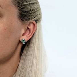 81stgeneration Women's 925 Sterling Silver 13 mm Abalone Filigree Vintage Style Stud Earrings