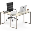 SHW 48-Inch Mission L-Shaped Home Computer Desk, Maple