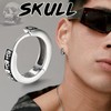 Silvora Gothic Earrings for Man Woman 10mm Punk Skull Hinged