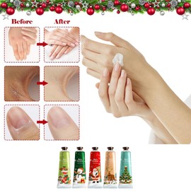 Christmas Hand Cream Gift Set, Hand Cream Set, Mini Hand Creams, Hand Moisturising Cream for Rough, Gentle Care Cream for Dry Hands, Birthday Gift, Christmas Gifts for Women Men, 5 Pieces