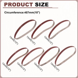 HARFINGTON 1/2 x 18 Inch Sanding Belts, 28 Pcs 36/40/60/80/120/180/240 Grits Aluminum Oxide Abrasive Belt Sander File Belt for Woodworking, Metal Polishing, Knife Sharpener