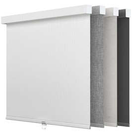Astomi Blackout Pull-Down Window Shades, Cordless Free-Stop Blinds with Valance, Easy to Install and Efforless to Control, Ideal for Home and Office (20" W x 72" H, White)