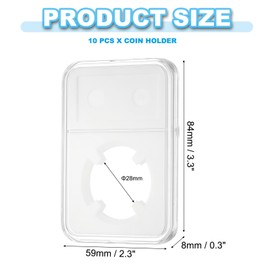 PATIKIL 28mm Coin Slab Display Holder, 10Pcs Clear Coin Case Storage Plastic Four-Point Box for Coin Collectors Collection Protection Organize