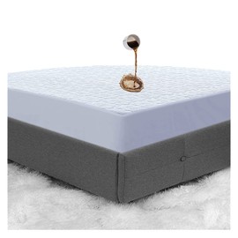 100% Waterproof Terry Floral Mattress Protector, Fully Fitted Bed Sheet Cover, Terry Towel Mattress Encasement, Elasticated Side Skirts, Breathable, Hypoallergenic, Anti Dust Mite (King)