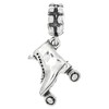 LGU Sterling Silver Oxidized Roller Skate Dangle Bead Charm