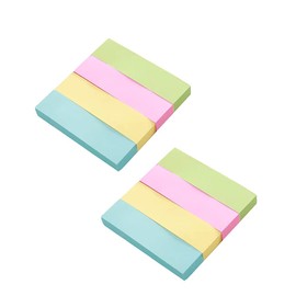Thitex 2 Pads Sticky Notes Lined Self 76 x 19 MM Notepad Tabs Paper Markers Colourful Memo Stickers for Office School Home Wall 400 Sheets/Pad