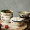 yaenoei 6 Pack Retro Ceramic Bowls, Hand-painted 4.5 Inch Japanese