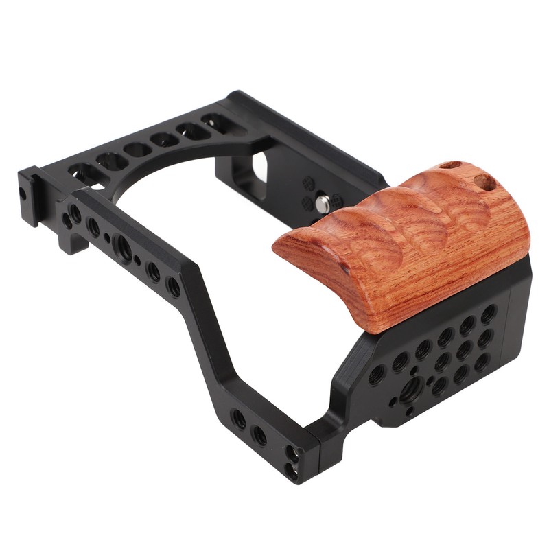 Camera Cage with Wooden Handle for Alpha A7C ILCE 7C