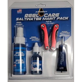 Ardent Saltwater Reel Care Maintenance Pack/Long-Lasting Protection and Clean/Includes Multi-Tool, Reel Butter Grease, Reel Kleen Cleaner, and Reel Butter Oil