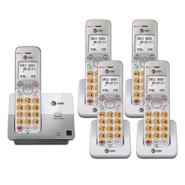AT&T 5-Handset DECT 6.0 Cordless Home Phone with LCD Display, Lighted Keypad, Caller ID/Call Waiting, Simulated Full-Duplex Handset Speakerphone, Eco Mode, Voicemail Key, Quiet Mode, Intercom: EL51503
