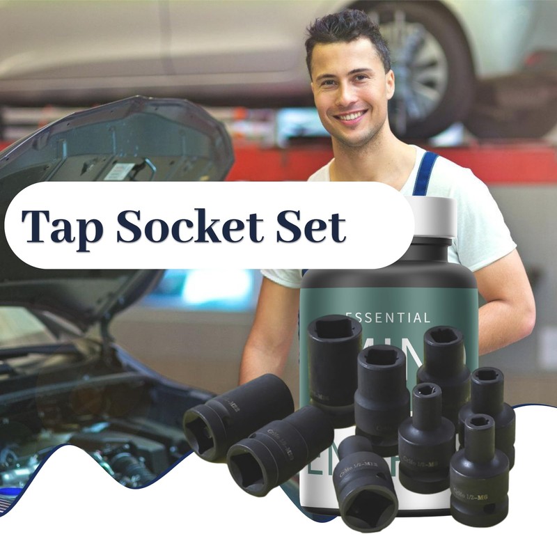9Pcs Tap Sockets Set 1/2 Inch Drive Square Socket Set