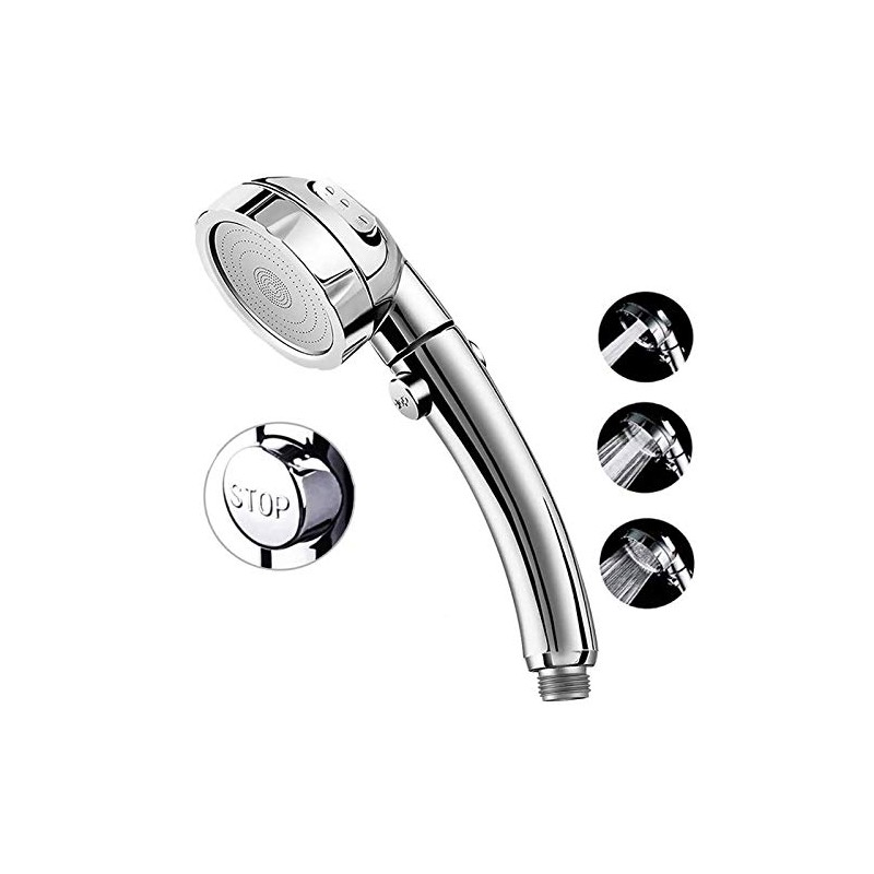 Marbrasse High Pressure Shower Head, 3-Settings Handheld Showerhead with ON/Off