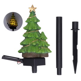 LED Christmas Lights Solar Tree Shaped Pathway Lights for Garden Stakes Lawn Yard Ornament