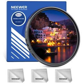 NEEWER 58mm Adjustable Star Filter 4/8 Point, Multicoated Rotatable Cross Screen Starlight Starburst Camera Lens Filter, Slim Metal Frame & 3x Cleaning Cloth for Night Photography Jewelry Architecture