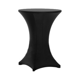 Tina's 32x43 Inch Highboy Spandex Cocktail Table Covers Black, Cocktail Table Spandex Covers, Fitted Stretch Cocktail Table Tablecloth for Round Tables