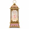Ballerina Musical Snow Globe Lantern, Gold & Pink Spinning Figurine