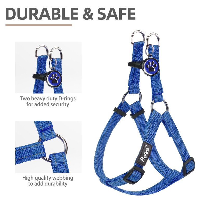 PUPTECK No Pull Dog Harness Soft Adjustable Basic Nylon Step