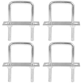 Monsully 4Sets 304 Stainless Steel Square U-Bolts, 3.15" (80mm) Inner Width 4.72" (120mm) Length M8 with Nuts, Frame Plate, for Attaching Piping Conduit Trailer Boat