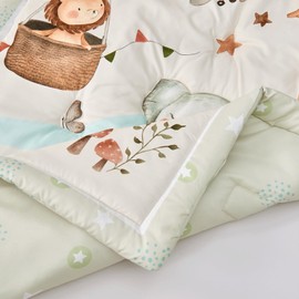 beeweed Animal Themed Baby Toddler Blanket Quilt Cot Comforter Crib Baby Quilts for Boys and Girls Nursery Bed Throw Blanket 84x107cm, Lion, Giraffe, Elephant, Sika deer, Suitable for All Season