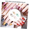 OHPHCALL 4pcs Resin Marble Nail Mixing Palette Unique Design for