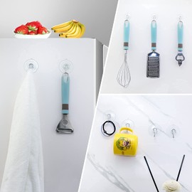 24 Pack All-Purpose Suction Cups Hooks Combo Set of Strongest Window Suction Cups with Hooks for Shower Wall, Glass, Hanging (4 Large/2.36 Inches, 10 Medium/1.77 Inches, 10 Small/1.18 Inches)