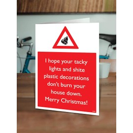 Brainbox Candy - Rude Christmas Cards - 'Panic Buy Present' - Funny Hilarious Insulting Xmas Cards Perfect for Friends Him Her Men Women Non Traditional