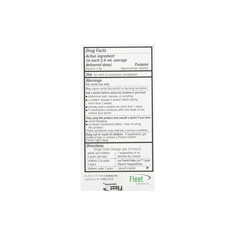 Fleet Liquid Glycerin Suppositories 4 ea(pack of 2)