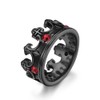 FATACI Mens Royal King Knight Crown Ring,Black Stainless Steel Vintage