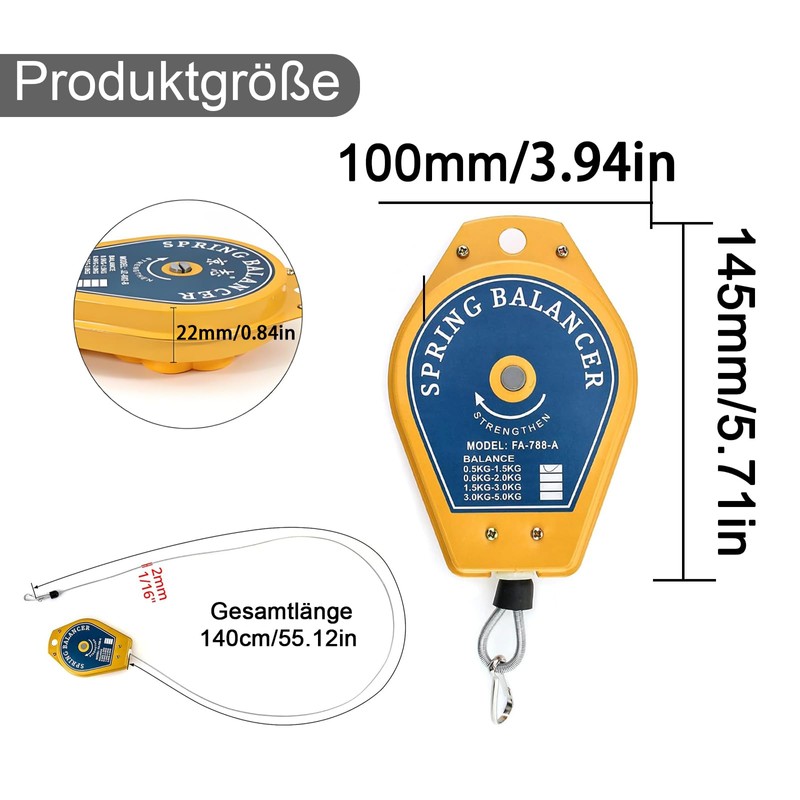 Spring Pull Retractable Tool Holder Hanging Device 1.5-3 kg Hanging