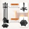 Gtongoko 5 Pcs Fireplace Tools Set 32" Black Wrought Iron