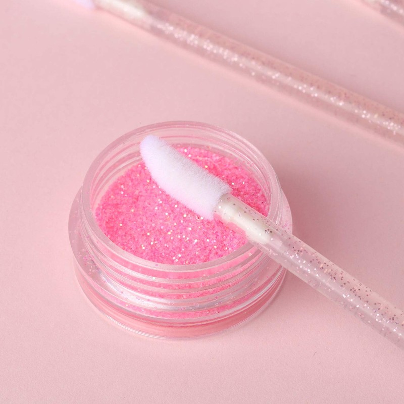 100 Disposable Lip Brushes, Lipstick Applicator, Lip Gloss Wands Pink
