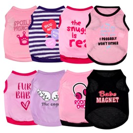 Avxzbef 8 Pieces Dog Shirts Printed Puppy Clothes Summer for Small Dogs, Lightweight & Stretchy