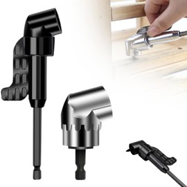 1Set 105 Degree Right Angle Drill Adapter,Corner Tool Screw Hub with Multi-Function Bend Screwdriver Bit, 1/4" Hex Shank Driver Angle Drill Attachment for Screwdriver Drill, 360° Rotatable (Black)