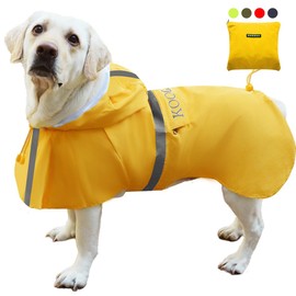 KOOGAL Pet Large Dog Raincoat Apparel Poncho Waterproof for Medium Large Sized for Dog Raincoat Clothes (Yellow, 6XL)